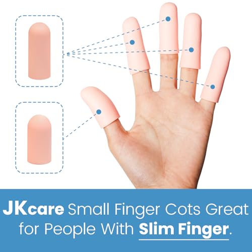 JKcare 12 Pack Gel Finger Caps, Silicone Finger Protectors Sleeves - Covers to Protect Fingertips and Provide Pain Relief from Cracking, Hand Eczema (Cots) - Image 3