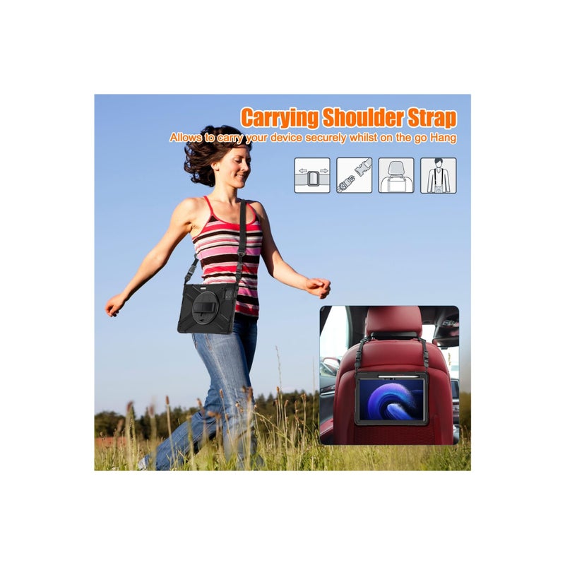 Barakah Rugged Case for Xiaomi Pad 6(11-Inch 2023) , Rotatable Case Kickstand Case ith [360 Rotatable kickstand/Hand Strap] [Shoulder Strap] Hybrid Protective Case for Xiaomi Mi Pad 6/Mi Pad 6 Pro, Black - Image 5