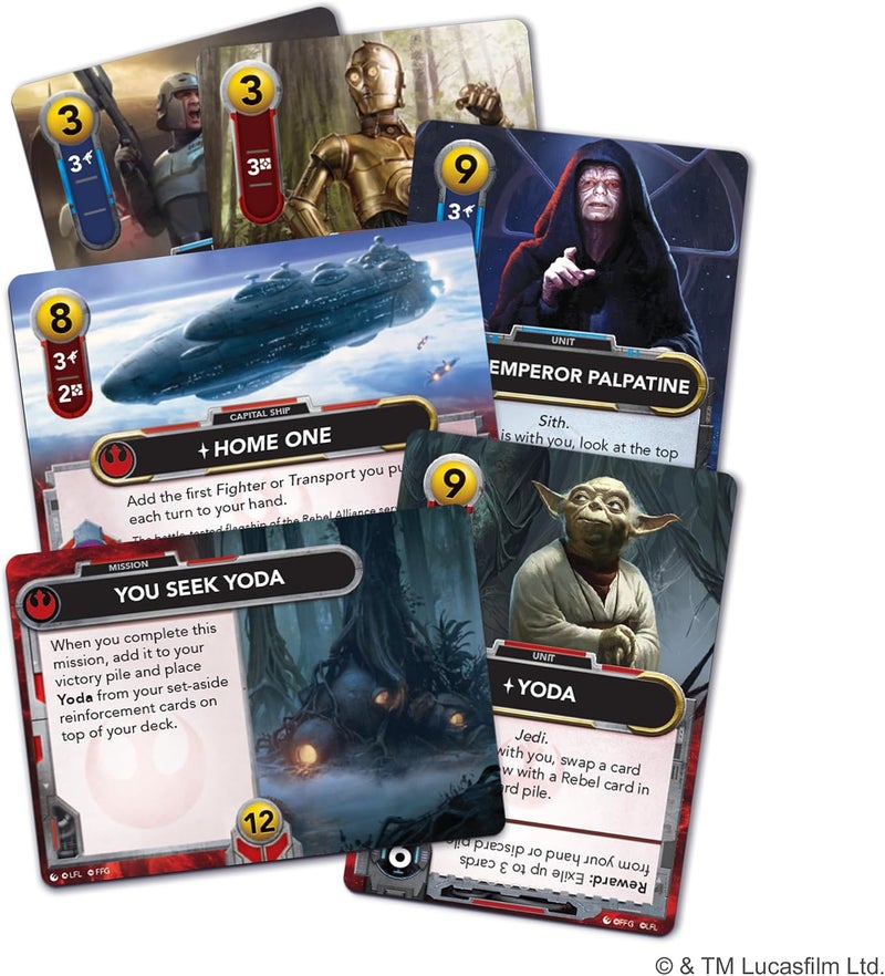 Asmodee Star Wars The Deckbuilding Game Rebel & Empire Reinforcements Expansion – Strategy Card Game Add-On with Yoda, Palpatine, Thrawn & Campaign Mode (Requires Base Game) - Image 3