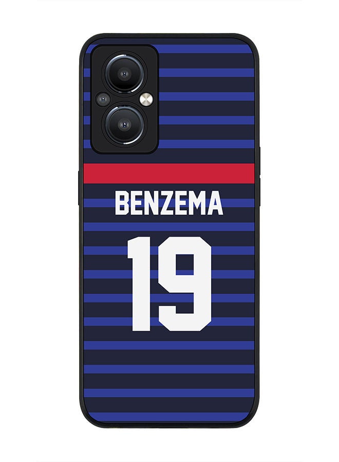 Stylizedd Rugged Black edge case for OnePlus Nord N20 5G Slim fit Soft Case Flexible Rubber Edges Anti Drop TPU Gel Thin Cover - Football Team - France Player Name - Benzema - Image 1