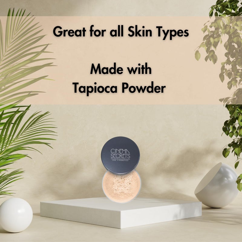 Cinema Secrets Ultralucent Setting Powder- Beige. Talc-Free Loose Mineral Powder for All Skin Types, Oil Control, Shine-Free Finish, Breathable, Weightless, & Moisture-Resistant, Organic Ingredients - Image 3