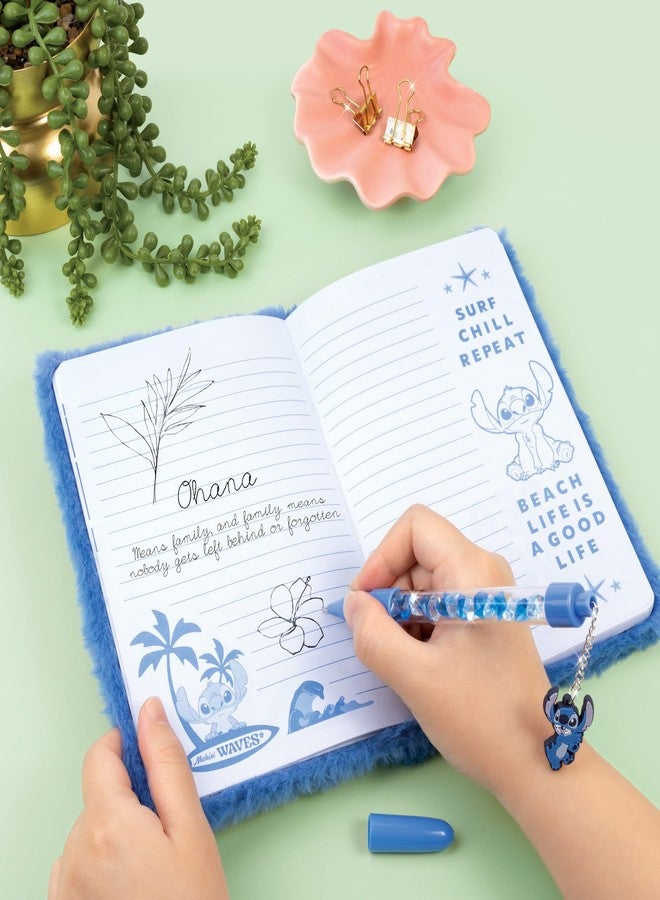 Make It Real: Disney: Stitch Cool Vibes Fuzzy Journal & Pen - 192 Lined Pages W/Fun Quotes & Images, Character Charm Pen, Plush Diary Cover, Kids 6+ - Image 5