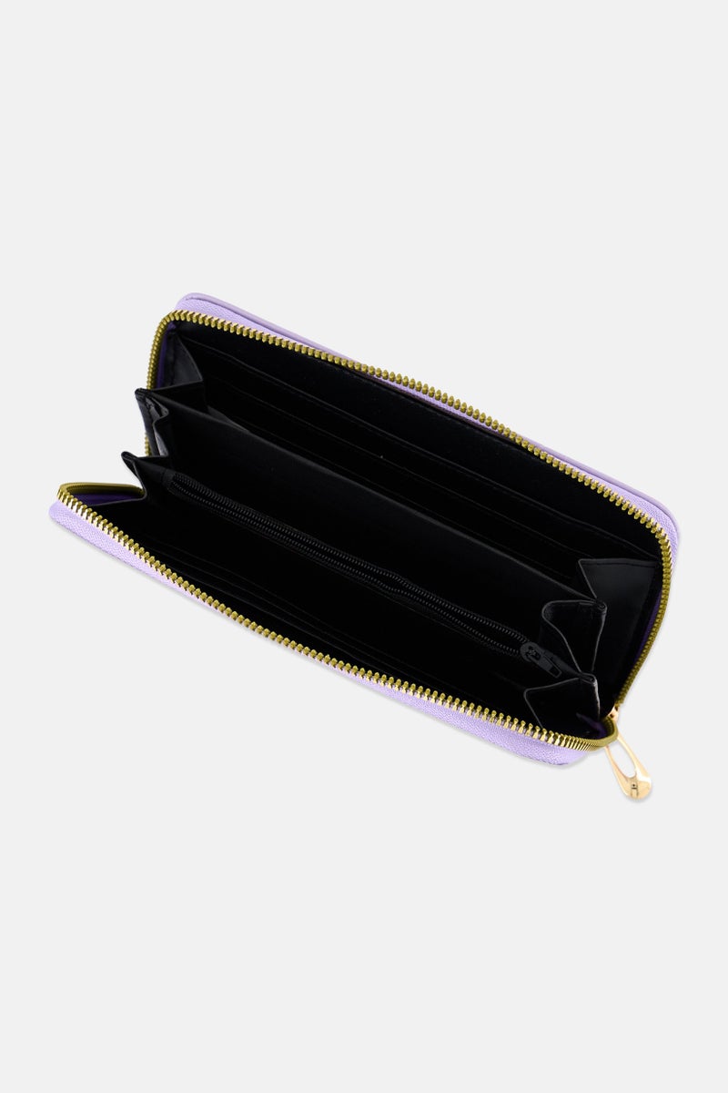 Caracol Women Textured Wallet 10 H x 20 L x 2,5 W cm, Lavender - Image 3
