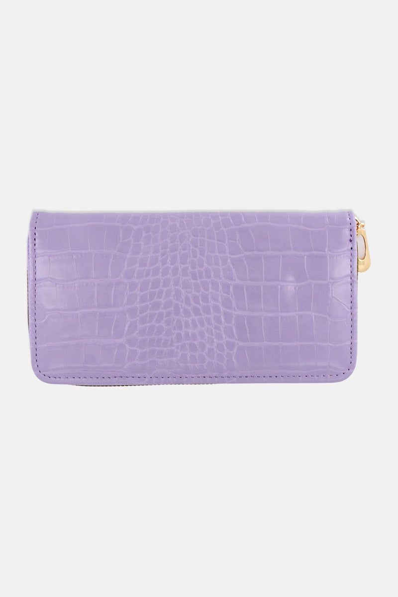 Caracol Women Textured Wallet 10 H x 20 L x 2,5 W cm, Lavender - Image 2