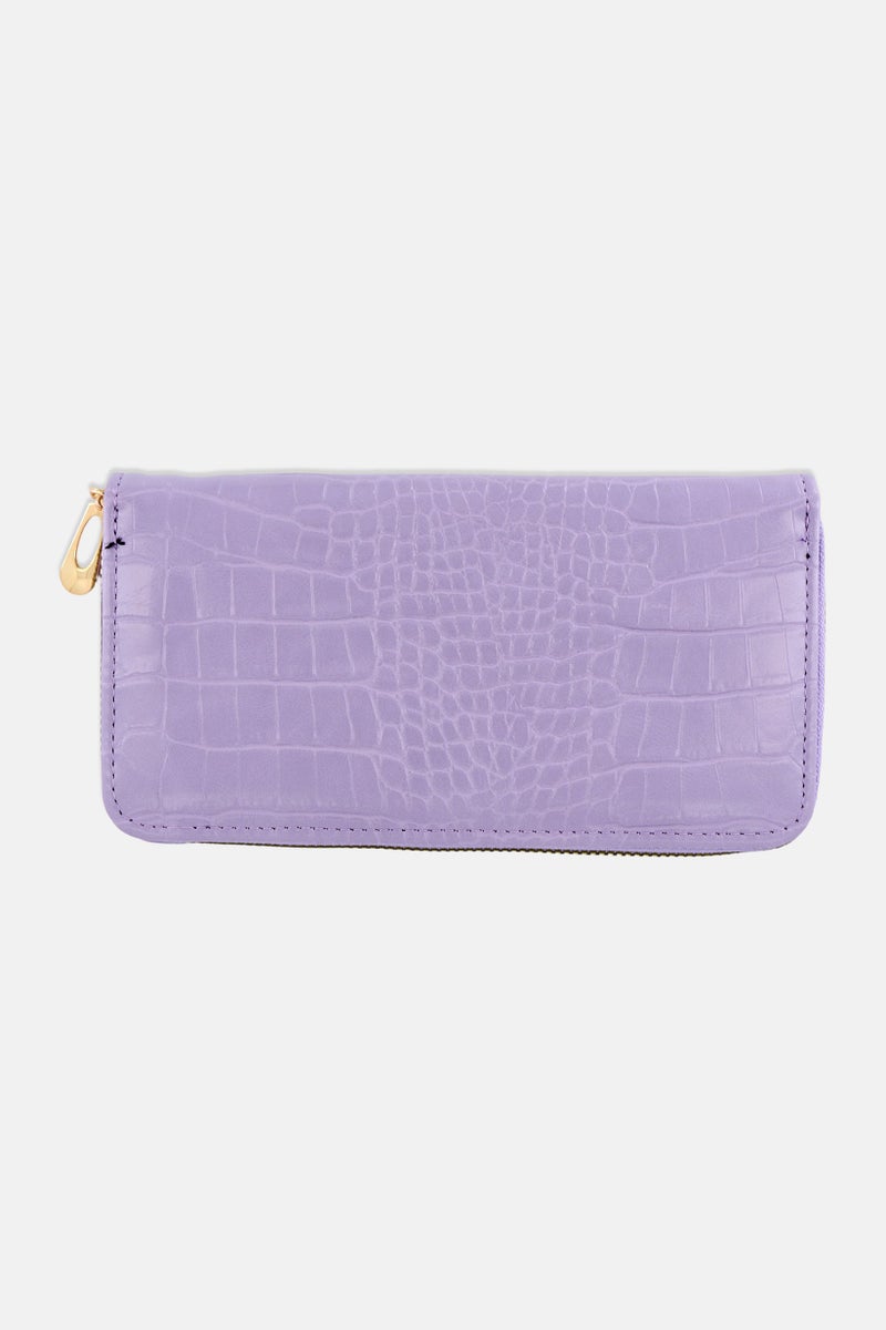 Caracol Women Textured Wallet 10 H x 20 L x 2,5 W cm, Lavender - Image 1