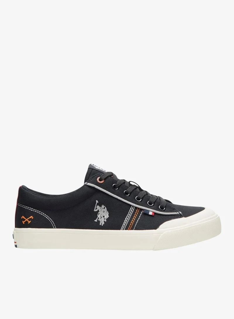 Men's Black Low-Top Sneakers -Lightweight Stylish Lace-Up Design