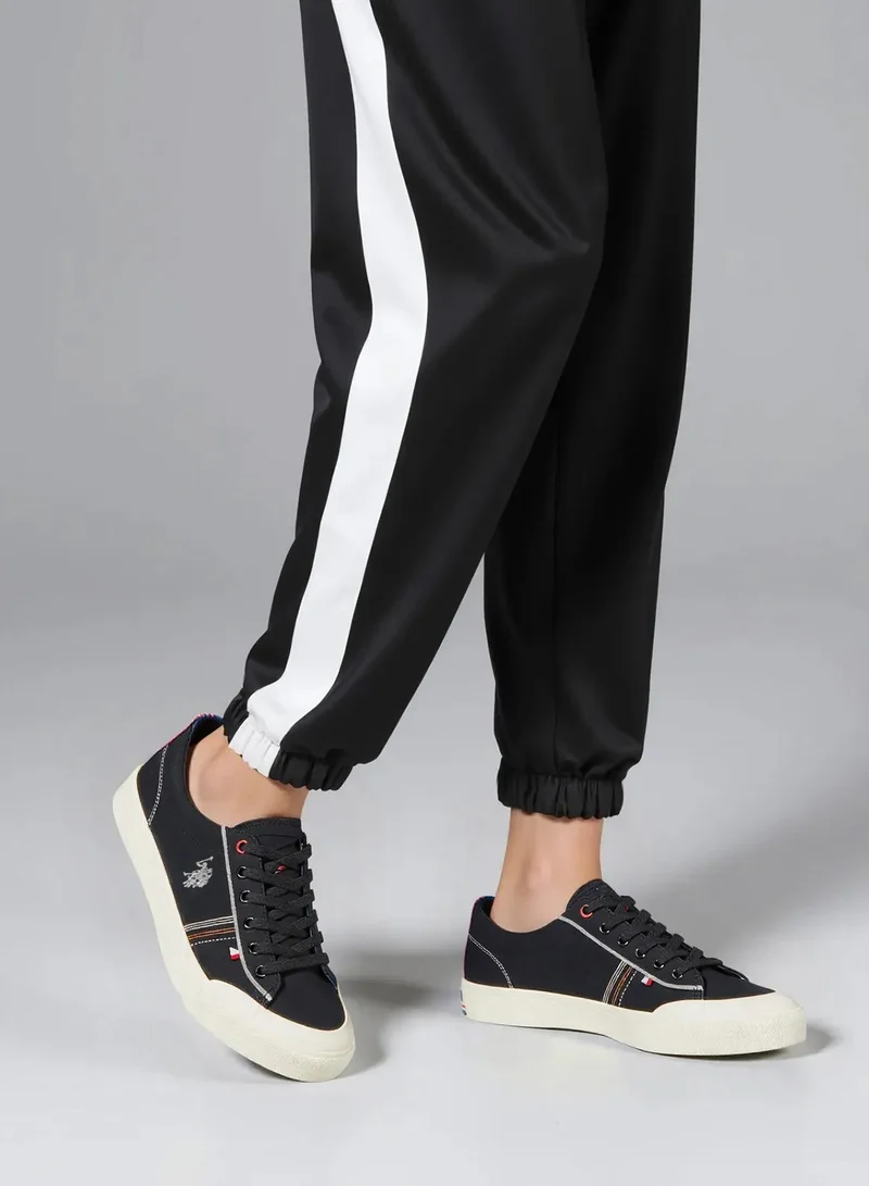 U.S. Polo Assn. Black Men's Black Low-Top Sneakers -Lightweight Shoes Stylish Lace-Up Design for Men | Best Price UAE