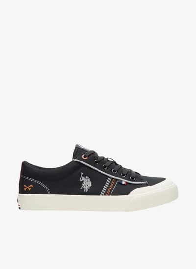 U.S. Polo Assn. Men's Black Low-Top Sneakers -Lightweight Shoes Stylish Lace-Up Design