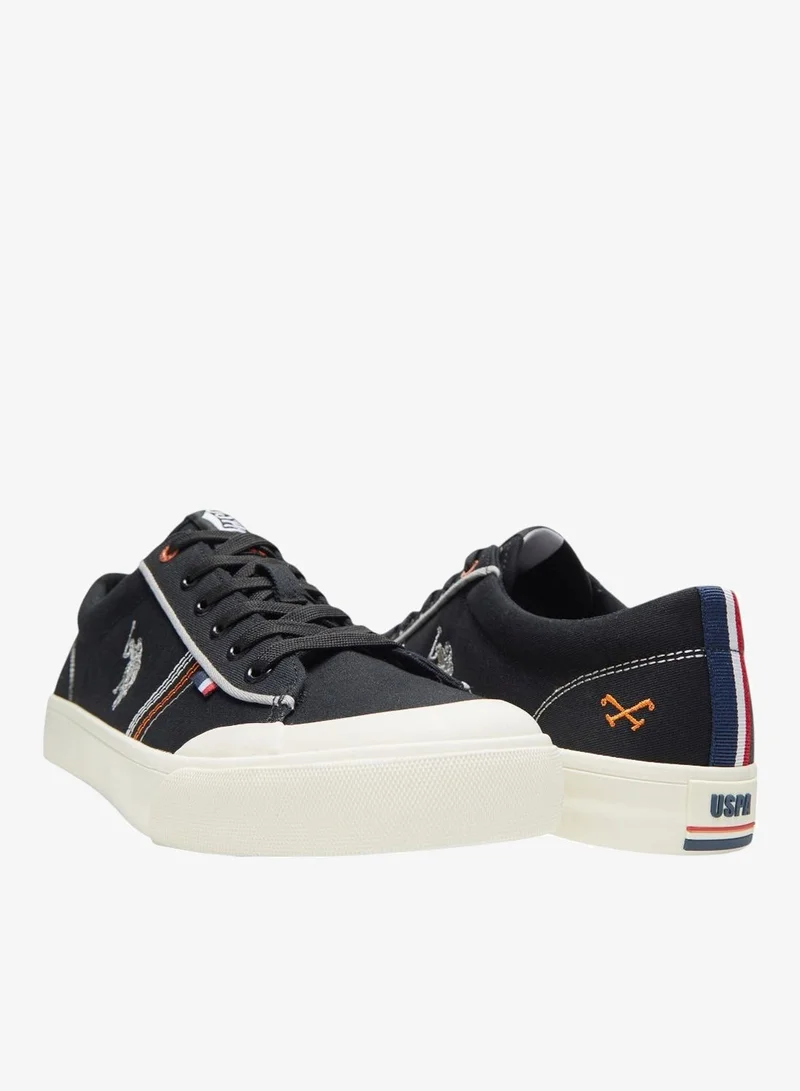 U.S. Polo Assn. Black Men's Black Low-Top Sneakers -Lightweight Shoes Stylish Lace-Up Design for Men | Best Price UAE
