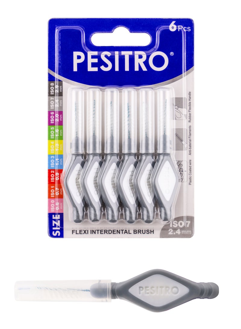 PESITRO FLEXI Interdental Brush Size 7 (2.4 mm) | Deep Cleaning for Wide Gaps, Implants & Periodontal Care - Image 1