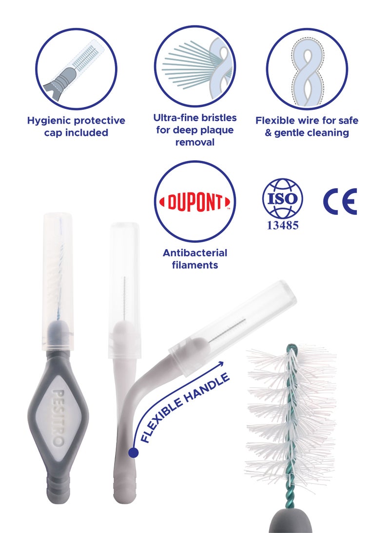 PESITRO FLEXI Interdental Brush Size 7 (2.4 mm) | Deep Cleaning for Wide Gaps, Implants & Periodontal Care - Image 2