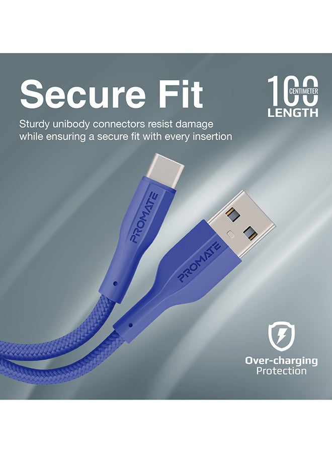 بروميت كابل بروميت USB إلى USB-C ، كابل شحن متين من السيليكون من النوع C مع شحن سريع 2 أمبير ، مزامنة بيانات 480 ميجابت في الثانية ، سلك 1 متر وعمر انحناء طويل 10000 لسامسونج جالاكسي S22 ، iPad Air ، XCord-AC ، nNavy كحلي - Image 5