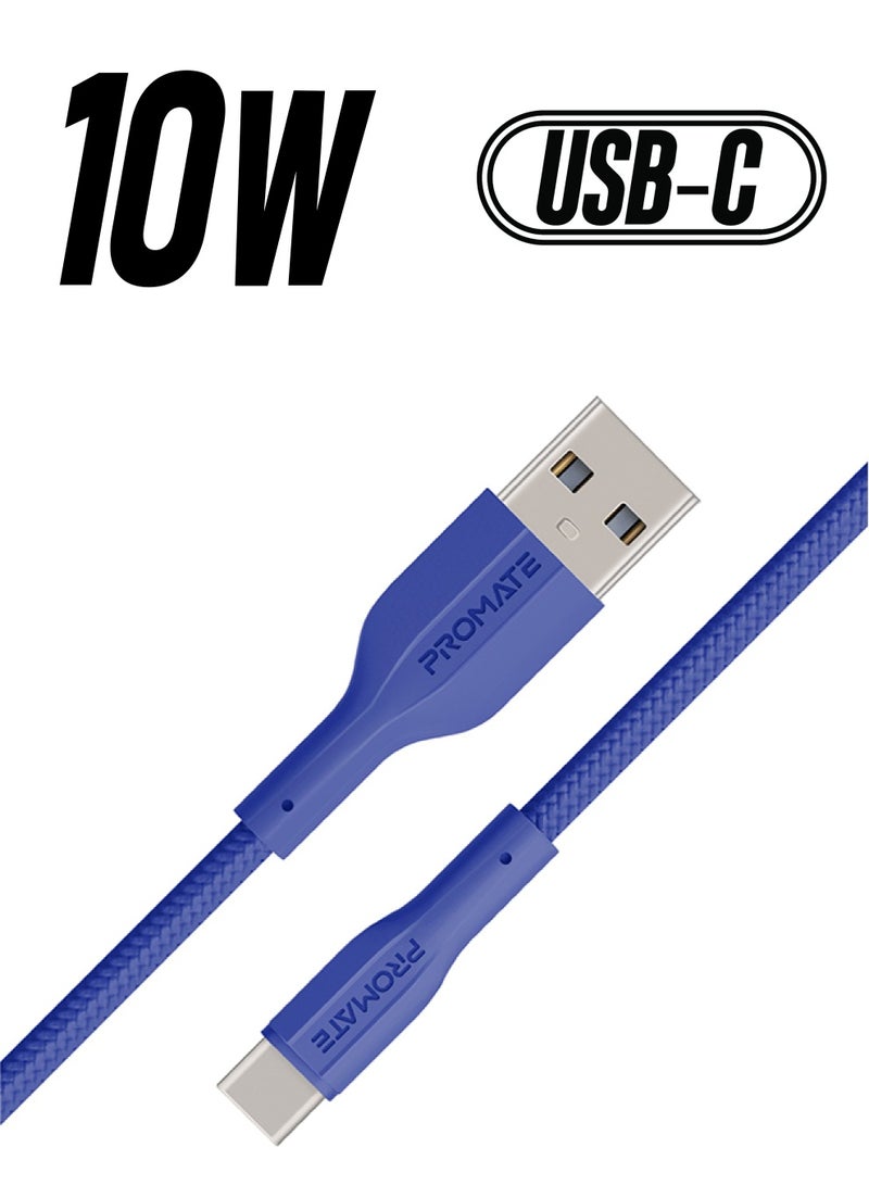بروميت كابل بروميت USB إلى USB-C ، كابل شحن متين من السيليكون من النوع C مع شحن سريع 2 أمبير ، مزامنة بيانات 480 ميجابت في الثانية ، سلك 1 متر وعمر انحناء طويل 10000 لسامسونج جالاكسي S22 ، iPad Air ، XCord-AC ، nNavy كحلي - Image 1