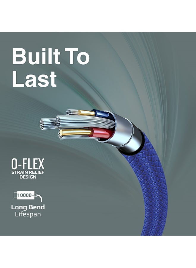 بروميت كابل بروميت USB إلى USB-C ، كابل شحن متين من السيليكون من النوع C مع شحن سريع 2 أمبير ، مزامنة بيانات 480 ميجابت في الثانية ، سلك 1 متر وعمر انحناء طويل 10000 لسامسونج جالاكسي S22 ، iPad Air ، XCord-AC ، nNavy كحلي - Image 4