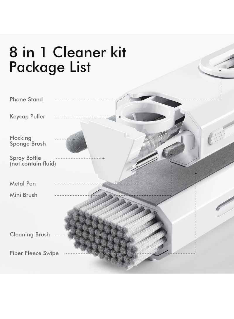 ELTRAZONE 8 in 1 Keyboard Cleaning kit, Cleaner for Airpods, Earbuds, Headset, Laptop Cleaner with Brush Portable Electronics Keyboard Cleaning Tools, Cleaner Keycap Puller Kit (WHITE)  - Image 2