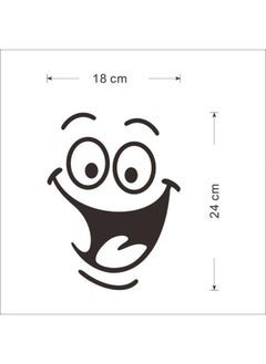 Generic Smiley Face Bathroom Wall Sticker Black-18x24cm DIY Removable Murals For House Decoration Bathroom Baby Bedroom Decals  - Image 1