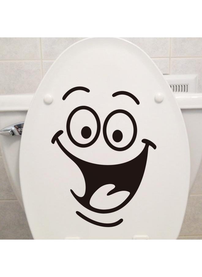 Generic Smiley Face Bathroom Wall Sticker Black-18x24cm DIY Removable Murals For House Decoration Bathroom Baby Bedroom Decals  - Image 2