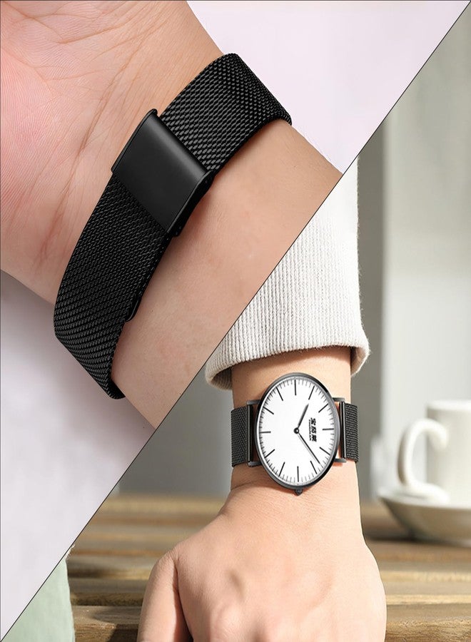 TStrap - Metal Mesh Watch Band - Black Quick Release Watch Band for Men Women Stainless Steel Smart Watch Band - 10mm 12mm 14mm 16mm 18mm 20, 22mm - Image 5