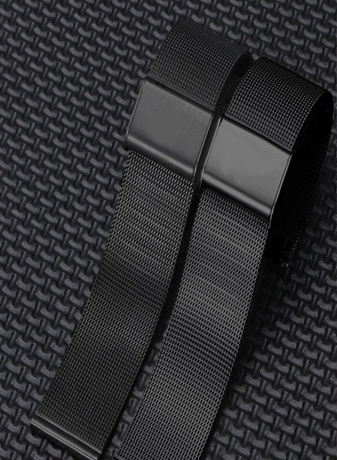TStrap - Metal Mesh Watch Band - Black Quick Release Watch Band for Men Women Stainless Steel Smart Watch Band - 10mm 12mm 14mm 16mm 18mm 20, 22mm - Image 3