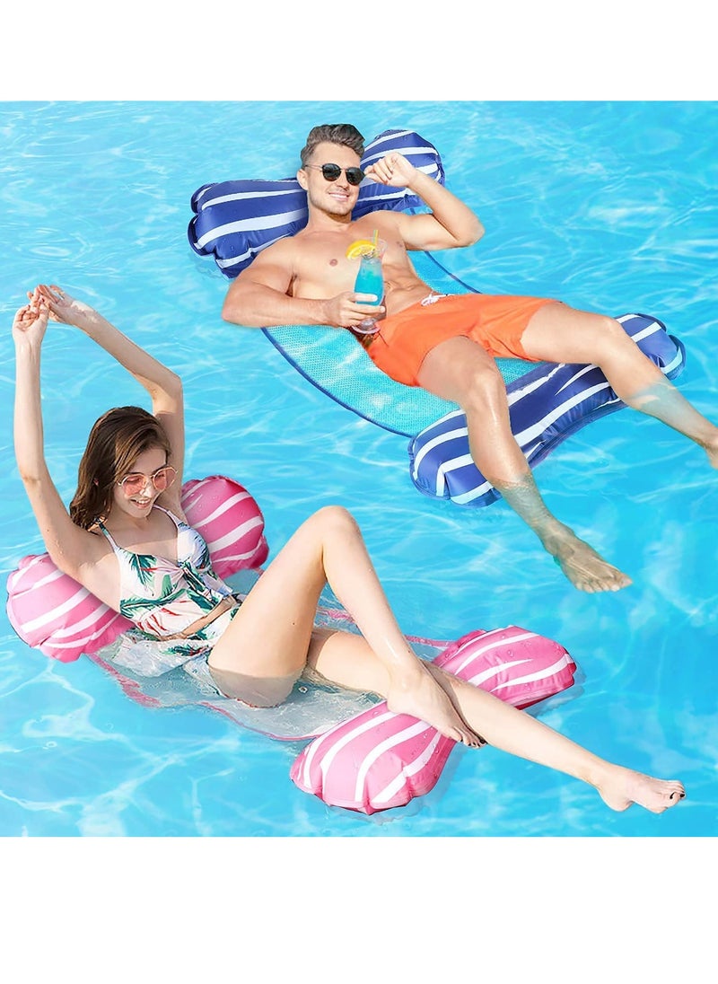SYOSI - 1 Pack Inflatable Hammock Float Swimming Pool Floaties Multi-Purpose 4 in 1 Pool Floating Lounger Portable Pool Raft Lounger Toys for Adults Saddle Lounge Chair Hammock Drifter Blue - Image 1