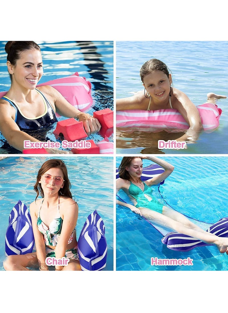 SYOSI - 1 Pack Inflatable Hammock Float Swimming Pool Floaties Multi-Purpose 4 in 1 Pool Floating Lounger Portable Pool Raft Lounger Toys for Adults Saddle Lounge Chair Hammock Drifter Blue - Image 1