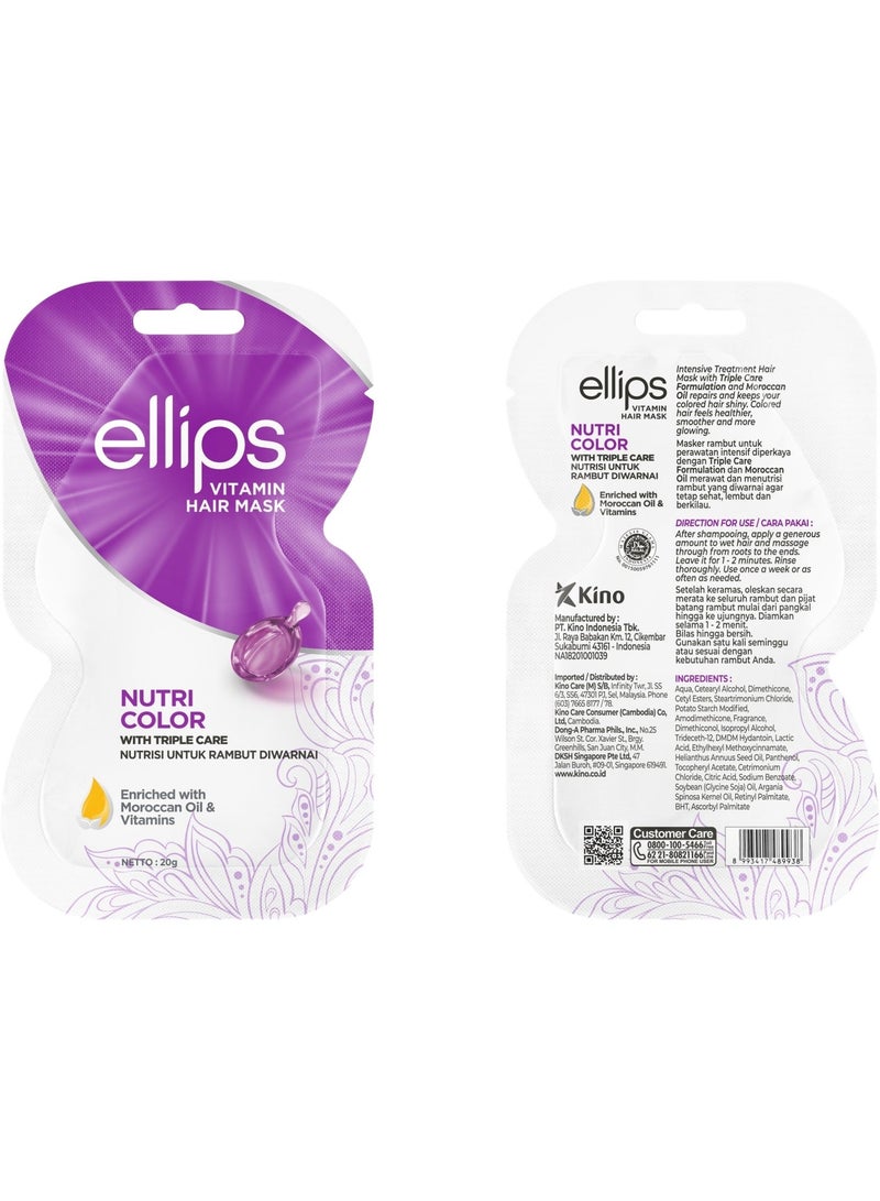 Ellips Hair Mask Nutri Color 20g (Pack of 4) - Image 4