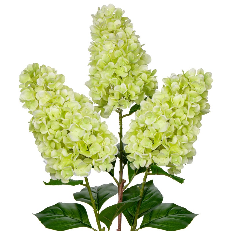Arborus 3PCS Fake Flowers Hydrangea Artificial Flowers 28" Long Stem Green Faux Flowers for Vase, Real Touch Silk Flowers DÃ©cor for Floral Arrangement Home Farmhouse Office Hotel Decoration - Image 1