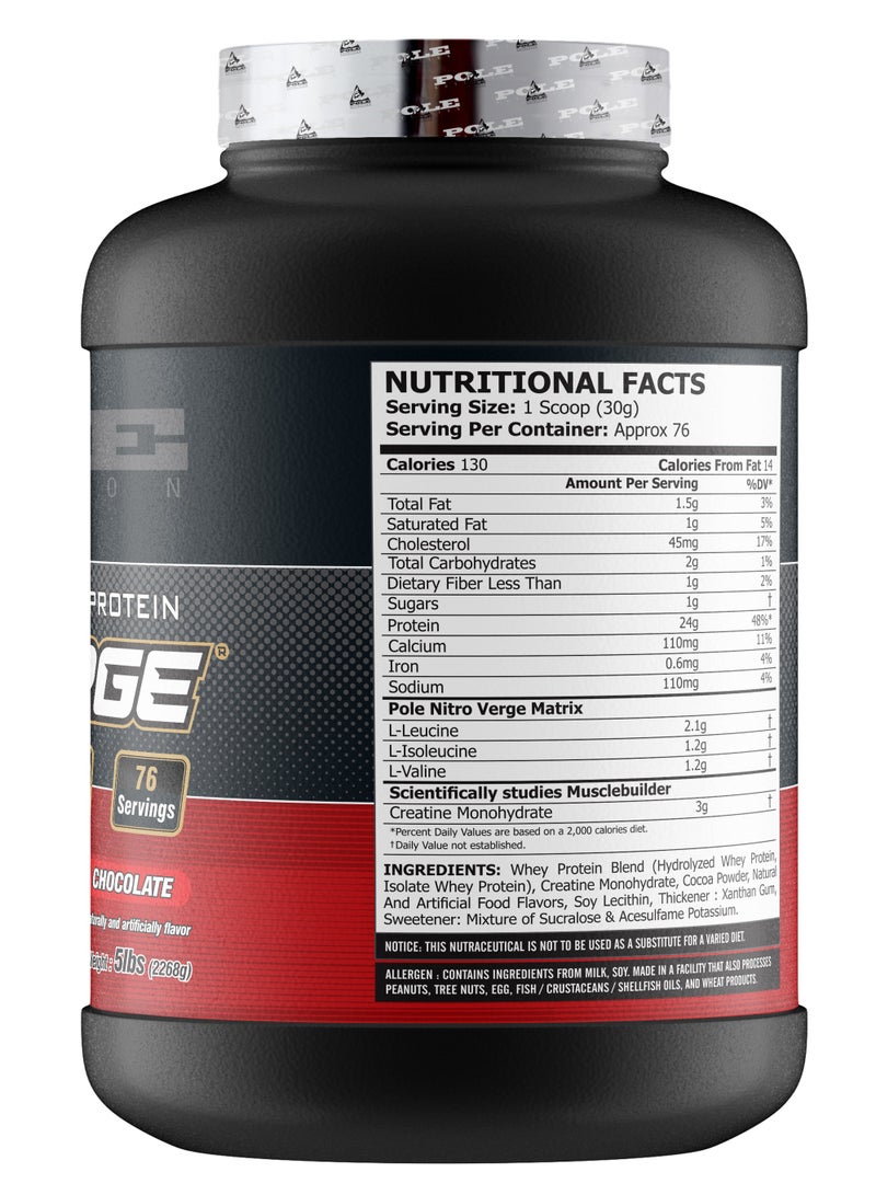 POLE NUTRITION Nitro Verge Advanced Whey & Isolate Protein 5 lbs - Rich Chocolate - Image 3