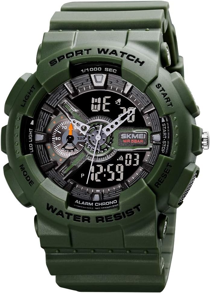 SKMEI Men's Digital Sports Watch - Waterproof, Dual Time Display, Stopwatch, Alarm, LED Backlight - Image 1