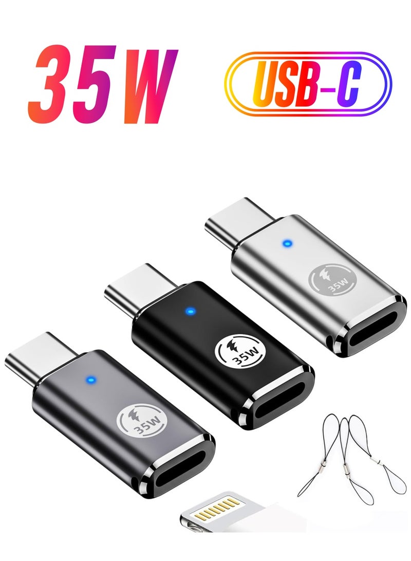 SYOSI iPhone 15/15 Pro Max USB C to Lightning Adapter 3Pack 35W Lightning Female to USB C Male Adaptor Fast Charging lightning to USBC Charger Converter for iPhone 15/15 Plus/15 Pro Max with Blue Light  - Image 1