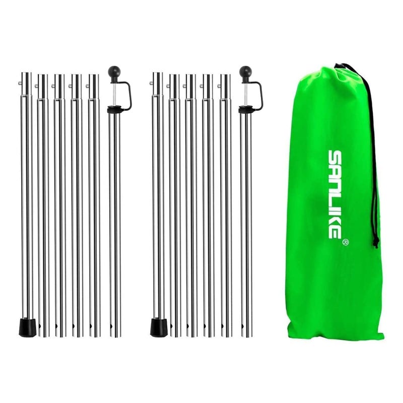 SAN LIKE Tarp Poles Adjustable Heavy Duty 90 in Camping Tent Poles for Tarp Portable Telescoping Tent Poles for Awnings Canopy Rain Fly Shelter Set of 2 - Image 1