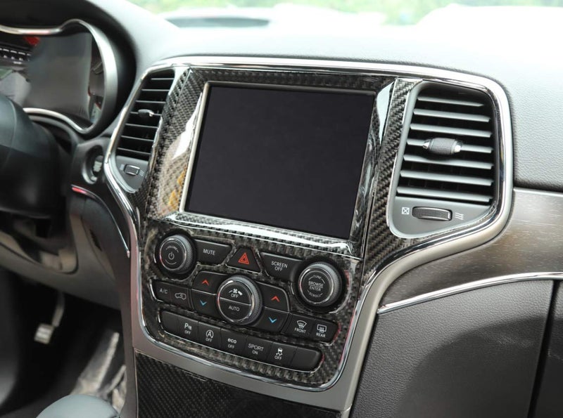 YOCTM ملصق نظام الملاحة GPS لواجهة القيادة YOCTM لجيب جراند شيروكي 2014 2015 2016 2017 2018 مجموعة كاملة من ملحقات الداخلية غطاء زخرفي لواجهة القيادة من ألياف الكربون الحقيقية ملصقات وحدة التحكم المركزية - Image 3