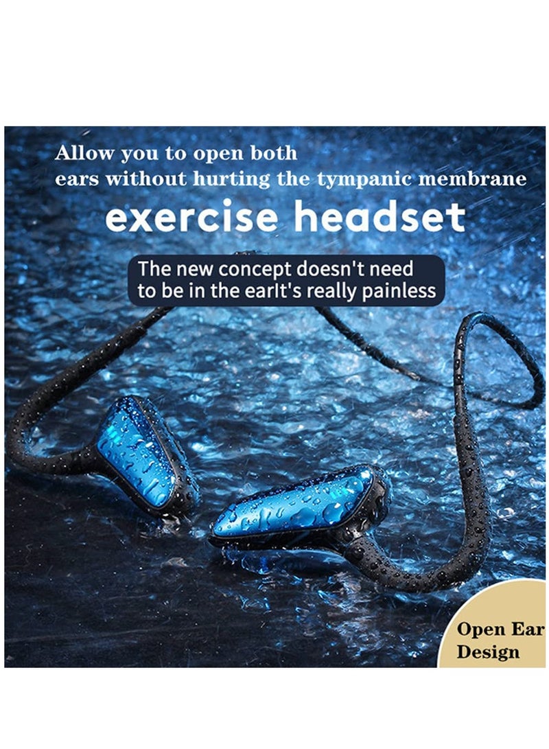 SYOSI Bone Conduction Bluetooth Headphones Wireless In-Ear IPX5 Waterproof Painless Wear Stereo with Microphone Call Listening to Music Suitable for Running, Hiking, Cycling (Black) - Image 2