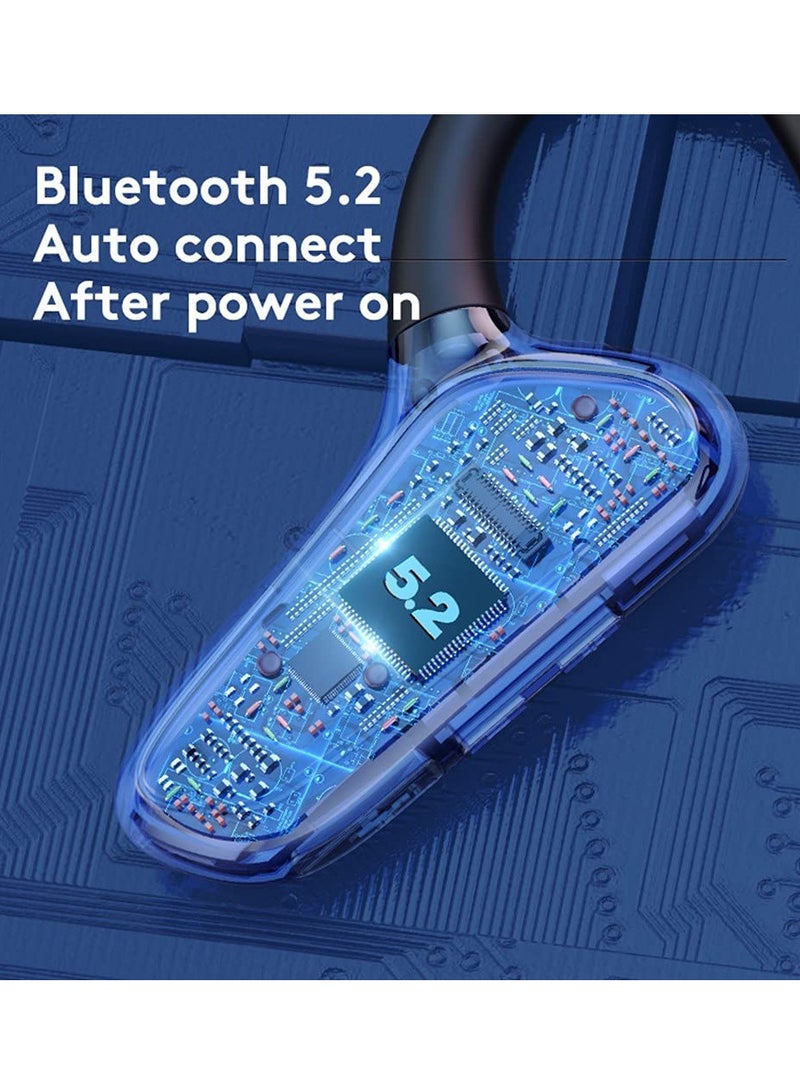 SYOSI Bone Conduction Bluetooth Headphones Wireless In-Ear IPX5 Waterproof Painless Wear Stereo with Microphone Call Listening to Music Suitable for Running, Hiking, Cycling (Black) - Image 5