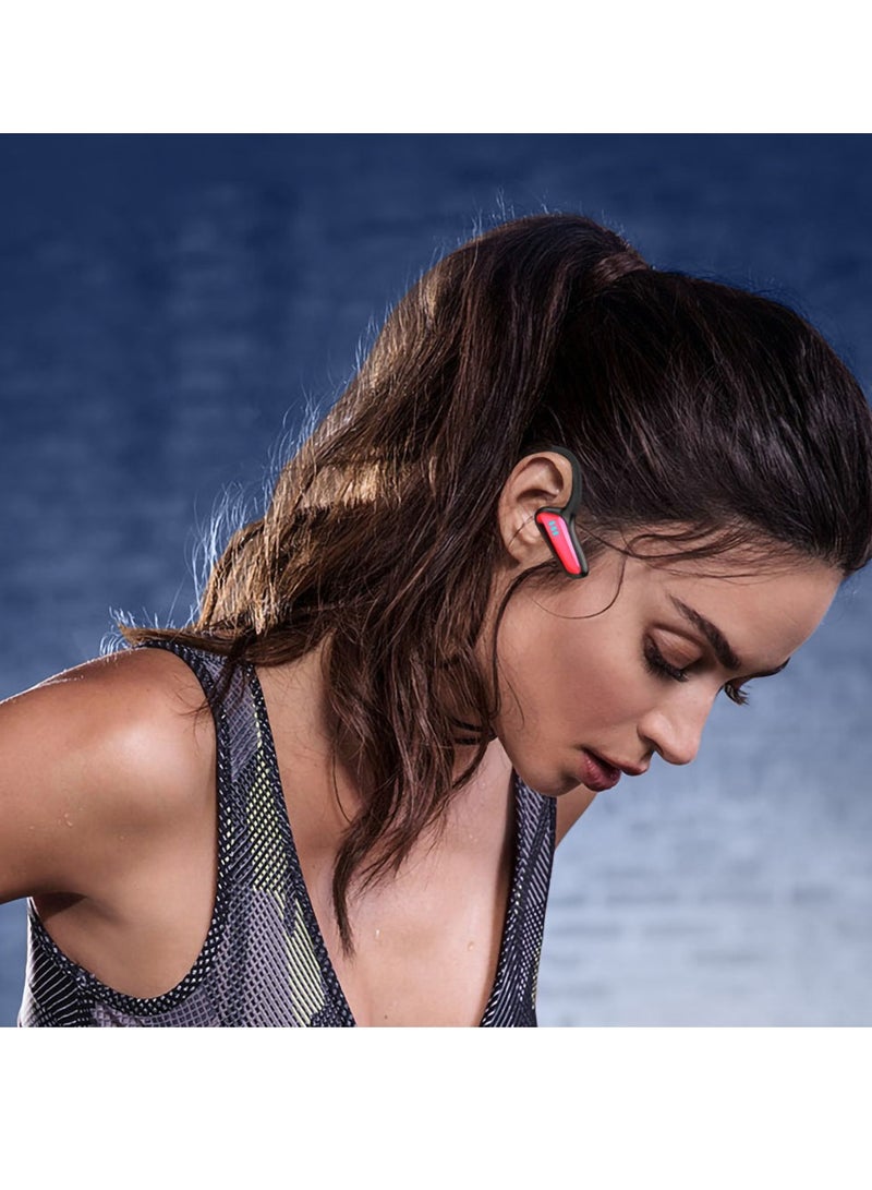 SYOSI Bone Conduction Bluetooth Headphones Wireless In-Ear IPX5 Waterproof Painless Wear Stereo with Microphone Call Listening to Music Suitable for Running, Hiking, Cycling (Black) - Image 3