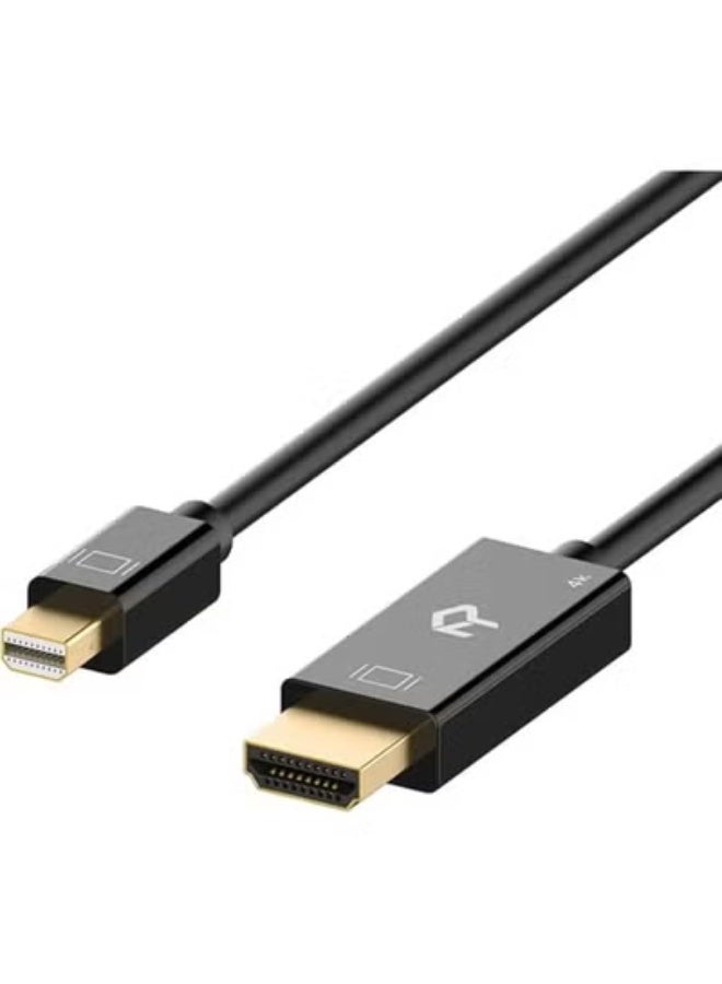 كابل ميني ديسبلاي بورت إلى HDMI بطول 1.8 متر – يدعم دقة 4K وصوت عالي الجودة – موصلات مطلية بالذهب وسهل الاستخدام - Image 1