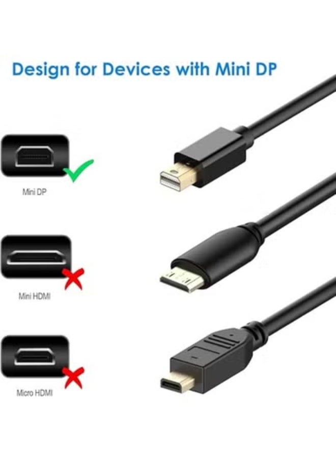 كابل ميني ديسبلاي بورت إلى HDMI بطول 1.8 متر – يدعم دقة 4K وصوت عالي الجودة – موصلات مطلية بالذهب وسهل الاستخدام - Image 4