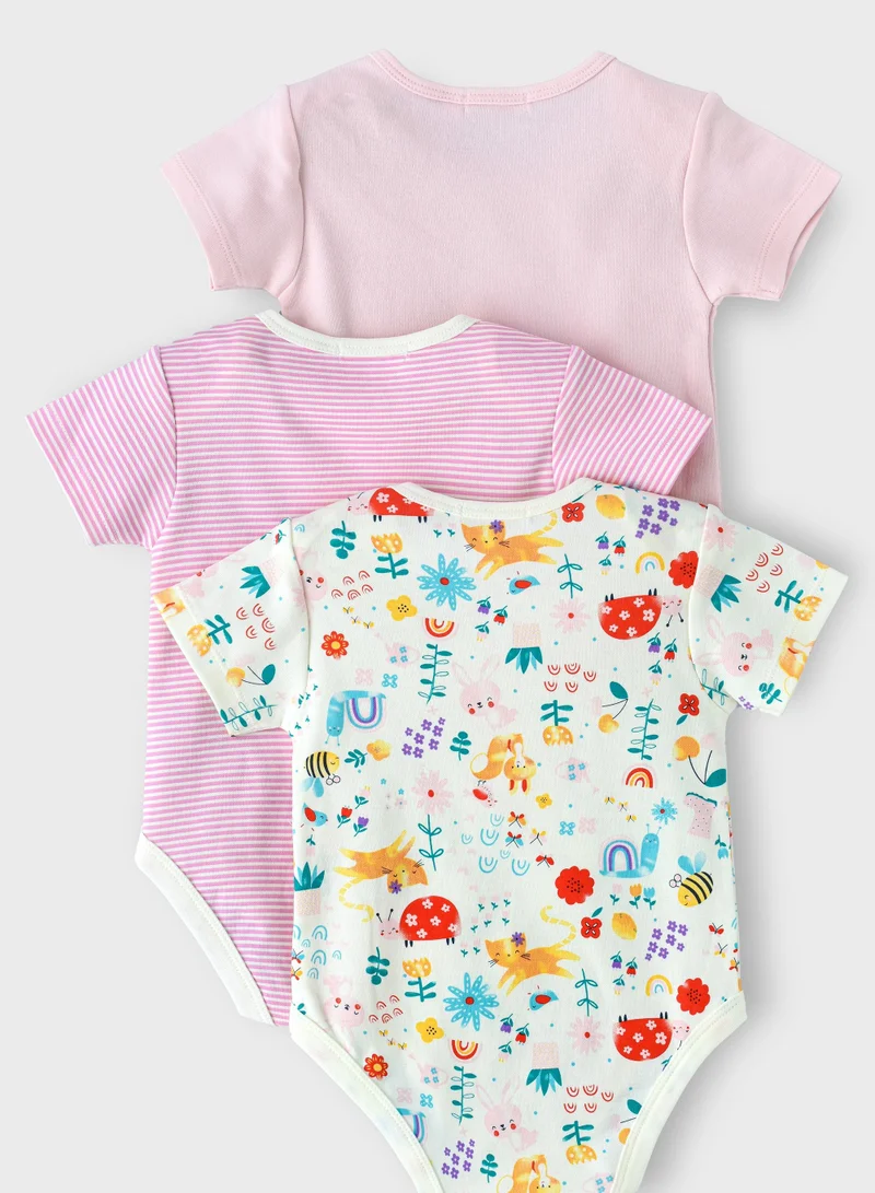 Boo Boo BooBoo Kids Garden Range 3 Pk Bodysuits