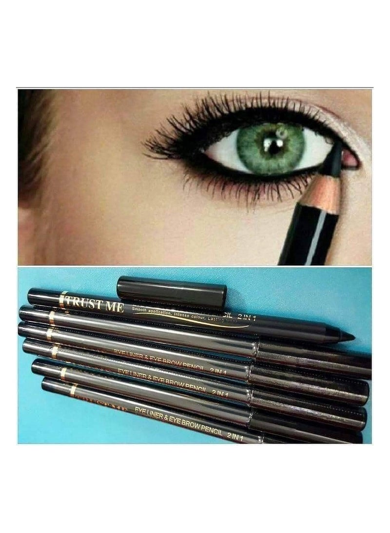 Trust Me Eyeliner & Eyebrow Pencil , 2 IN 1 - Black - Image 2