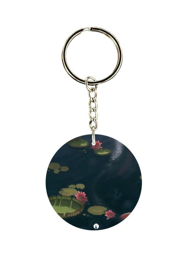 RKN Lotus Printed Double-Sided Keychain 