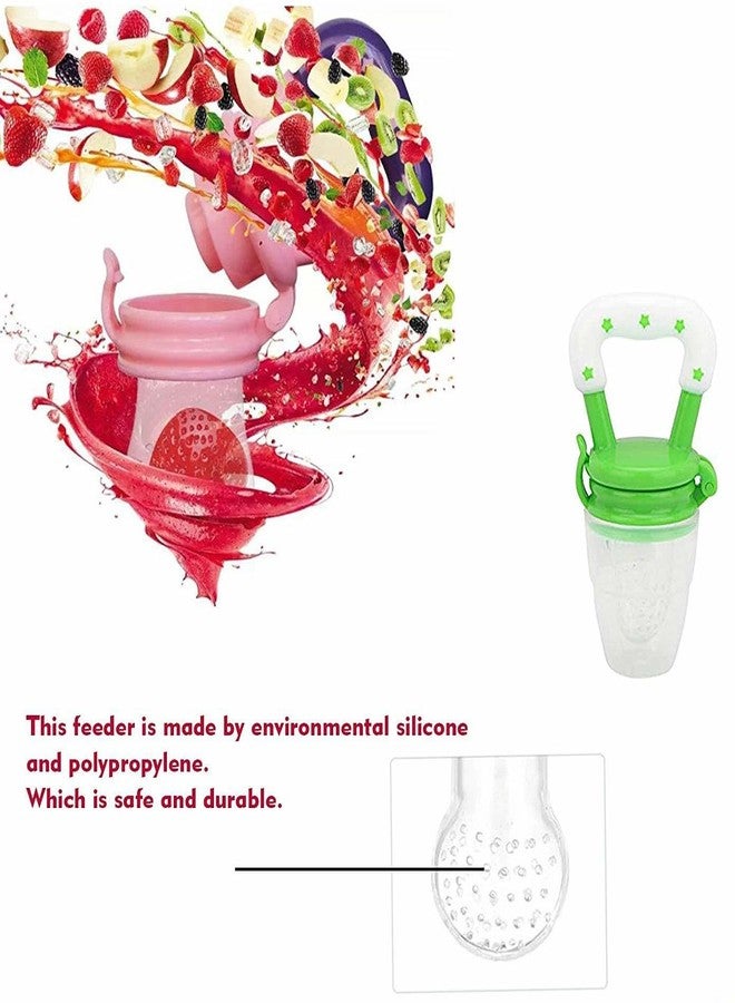 MANUHUT Silicone Baby Fruit Feeder and Pacifier, 6-12 Months, BPA Free, Pack of 2, Yellow, Green - Image 2