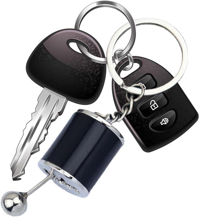 Annie مفتاح سلسلة علبة التروس، عصا نقل حركة يدوية بست سرعات، حلقة مفاتيح إبداعية للعب، مفتاح سيارة لعصا نقل الحركة، ملحقات زينة جديدة (أسود) - Image 2