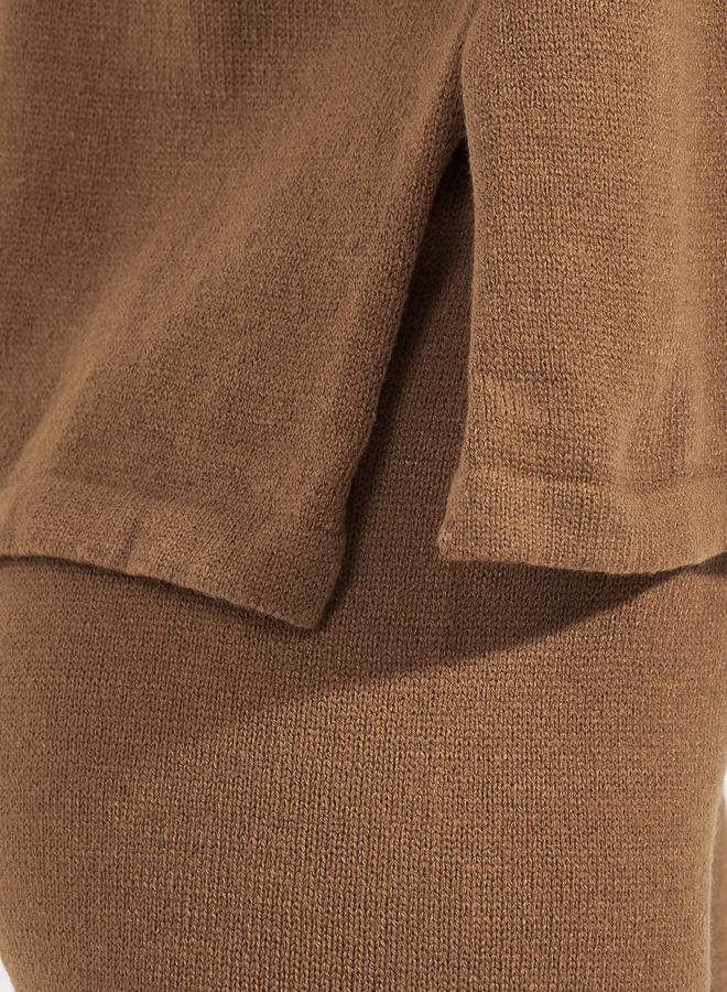 Styli High Neck Flat Knit Sweater & Flared Pants Co-Ords  - Image 4