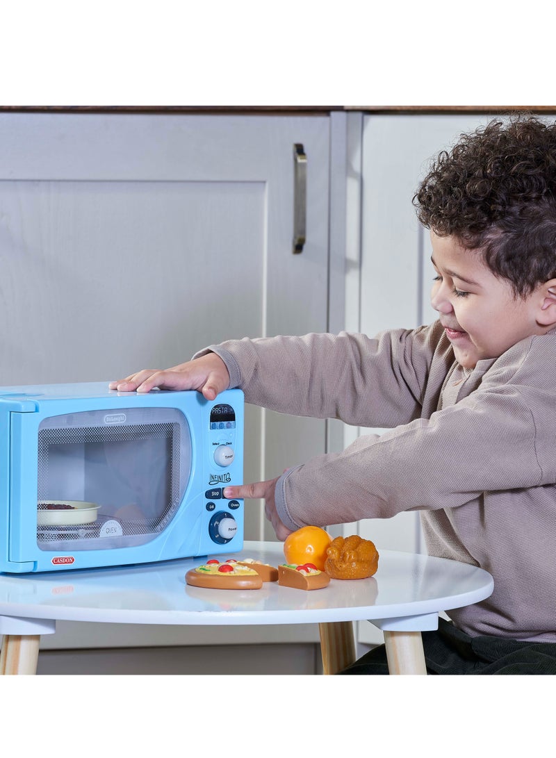 CASDON Delonghi Microwave: Toy Replica Of 'Infinito' Microwave With Flashing Leds, Sounds & More, For Kids Aged 3+, Blue - Image 3