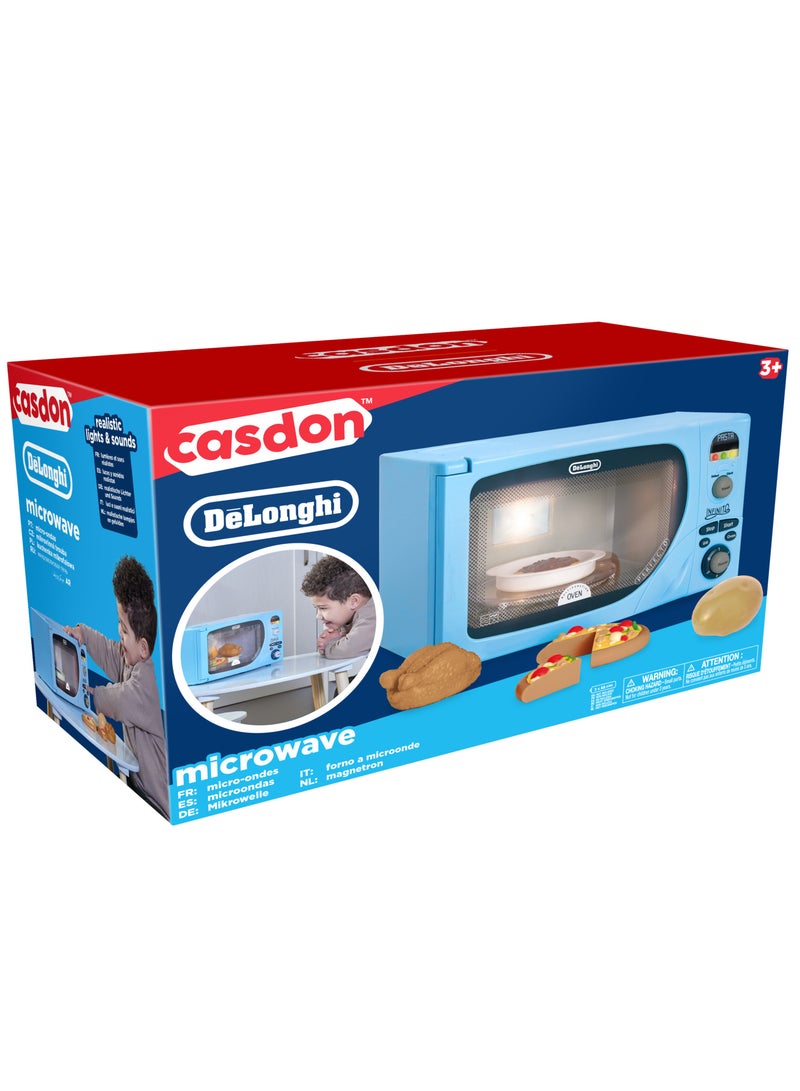 CASDON Delonghi Microwave: Toy Replica Of 'Infinito' Microwave With Flashing Leds, Sounds & More, For Kids Aged 3+, Blue - Image 5