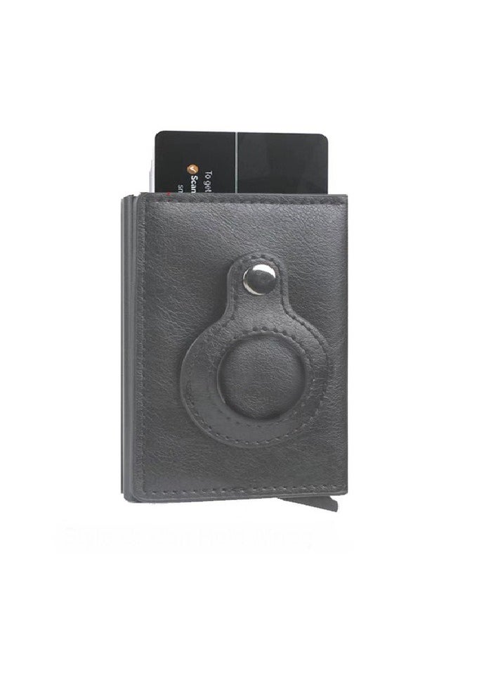 xozgdovg - AirTag Wallet for Men Card Holder RFID   Blocking Smart Air Tag Leather Wallet with Apple Airtag Holder - Image 1