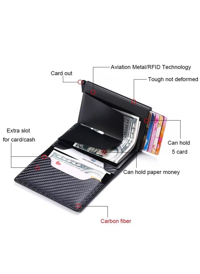 xozgdovg - AirTag Wallet for Men Card Holder RFID   Blocking Smart Air Tag Leather Wallet with Apple Airtag Holder - Image 1