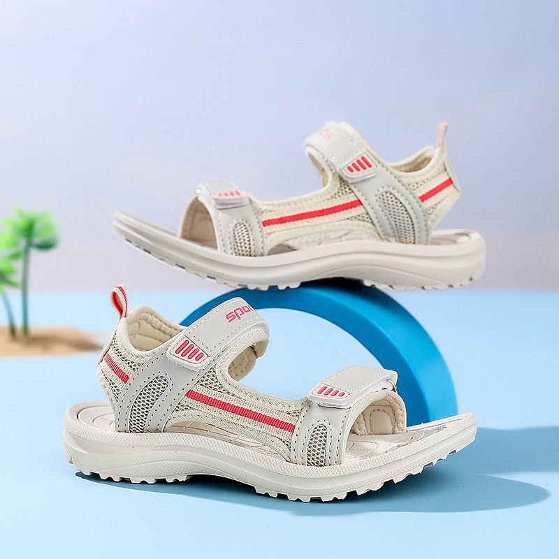 Children'S Sandals New Boys Beach Sandals Large Children'S Open Toe Soft Bottom Velcro Lightweight Non-Slip Wear-Resistant Sandals - Image 2