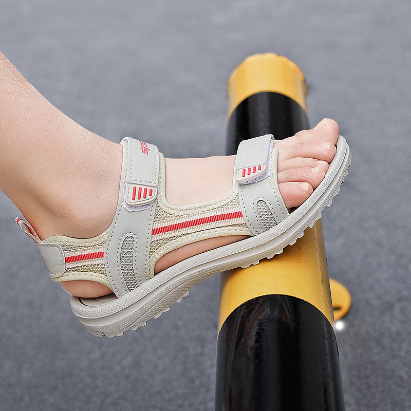 Children'S Sandals New Boys Beach Sandals Large Children'S Open Toe Soft Bottom Velcro Lightweight Non-Slip Wear-Resistant Sandals - Image 4
