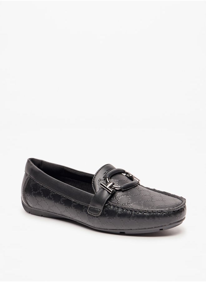 Le Confort - Women Textured Slip-On Moccasins with Metal Accent - Image 1